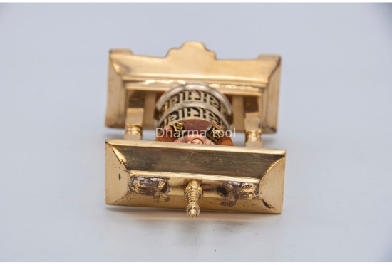 5.5 Inch Tibetan Prayer Wheel 2 Line Mantra Potala Gate Frame