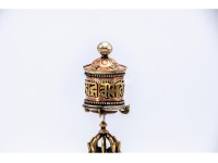 7.5 Inch Tibetan Prayer Wheel Vajra Brass Base