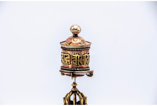 7.5 Inch Tibetan Prayer Wheel Vajra Brass Base