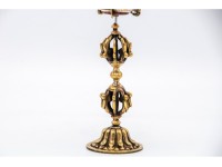 7.5 Inch Tibetan Prayer Wheel Vajra Brass Base