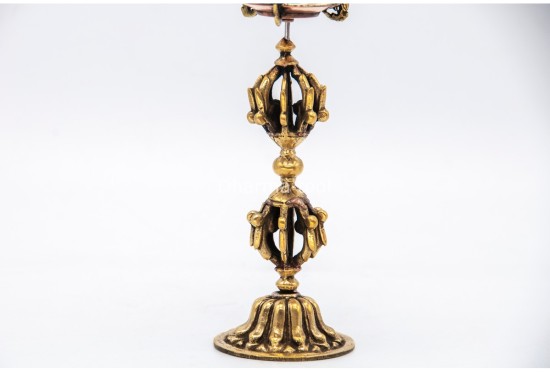 7.5 Inch Tibetan Prayer Wheel Vajra Brass Base