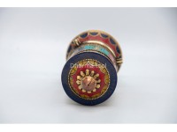 6.5-Inch Tabletop Tibetan Prayer Wheel – Stone Inlay & Mantra Design