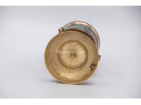 6.5-Inch Tabletop Tibetan Prayer Wheel – Stone Inlay & Mantra Design