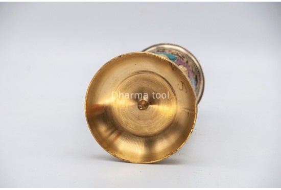 Tibetan Prayer Wheel – Eight Lucky Symbols & Stone Inlay