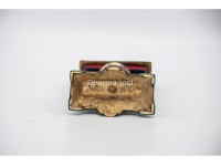 5.5 Inch Table Top Tibetan Prayer Wheel 2 Line Mantra Stone Inlay