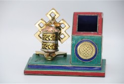 Prayer Wheel Pen Holder – Tibetan Desk Ornament