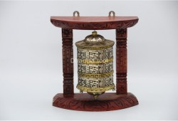 8 Inch Wall Hanging Tibetan Prayer Wheel 3 Line Mantra