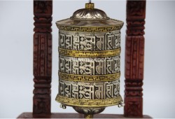 8 Inch Wall Hanging Tibetan Prayer Wheel 3 Line Mantra