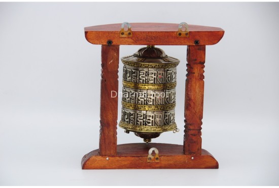 8 Inch Wall Hanging Tibetan Prayer Wheel 3 Line Mantra