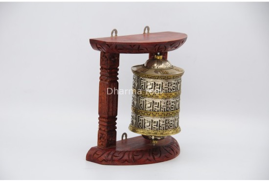 8 Inch Wall Hanging Tibetan Prayer Wheel 3 Line Mantra