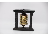 7-Inch Wall Hanging Tibetan Prayer Wheel with Wooden Frame