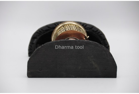 7-Inch Wall Hanging Tibetan Prayer Wheel with Wooden Frame