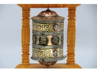 8 Inch Wall Hanging Tibetan Prayer Wheel Austamangal Symbols