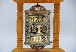 8 Inch Wall Hanging Tibetan Prayer Wheel Austamangal Symbols