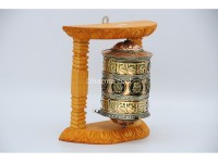 8 Inch Wall Hanging Tibetan Prayer Wheel Austamangal Symbols