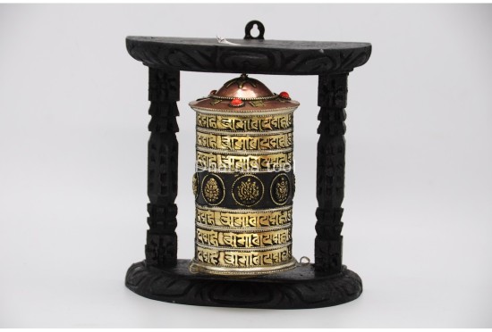 7.5-Inch Wall Hanging Tibetan Prayer Wheel – Austamangal Symbols