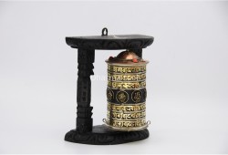 7.5-Inch Wall Hanging Tibetan Prayer Wheel – Austamangal Symbols