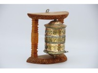8-Inch Wall Hanging Tibetan Prayer Wheel – 2 Line Mantra