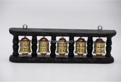 5-in-1 Tibetan Prayer Wheel – 13.5 Inch Wall Hanging or Tabletop