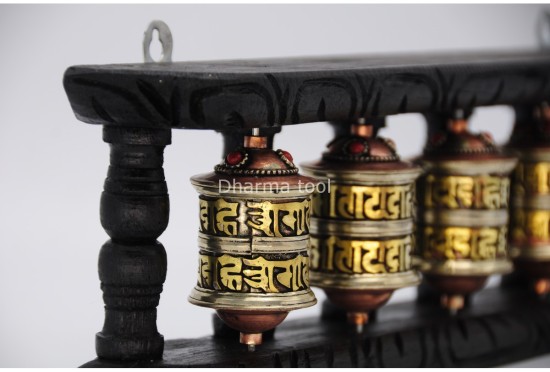 5-in-1 Tibetan Prayer Wheel – 13.5 Inch Wall Hanging or Tabletop