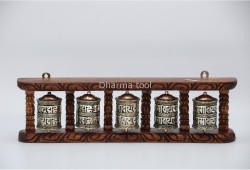 5-in-1 Tibetan Prayer Wheel – 15.5 Inch Wall Hanging or Tabletop
