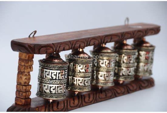 5-in-1 Tibetan Prayer Wheel – 15.5 Inch Wall Hanging or Tabletop