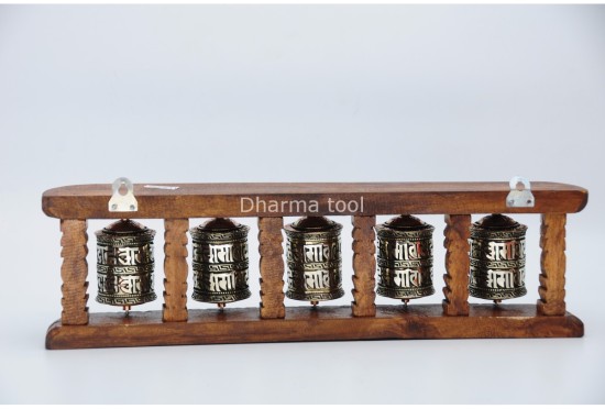 5-in-1 Tibetan Prayer Wheel – 15.5 Inch Wall Hanging or Tabletop