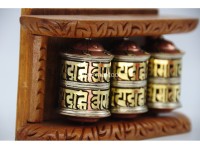 3 in 1 Tibetan Prayer Wheel 7 Inch Tabletop Wall Hanging