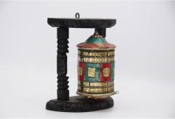 9-Inch Wall Hanging Tibetan Prayer Wheel – Eight Lucky Symbols