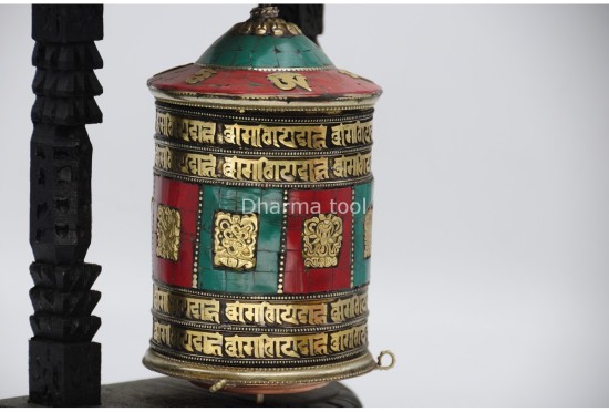 9-Inch Wall Hanging Tibetan Prayer Wheel – Eight Lucky Symbols