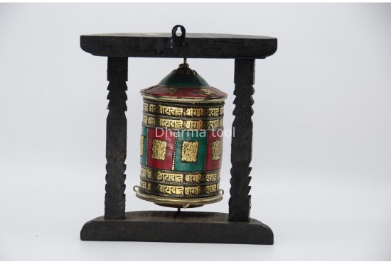 9-Inch Wall Hanging Tibetan Prayer Wheel – Eight Lucky Symbols
