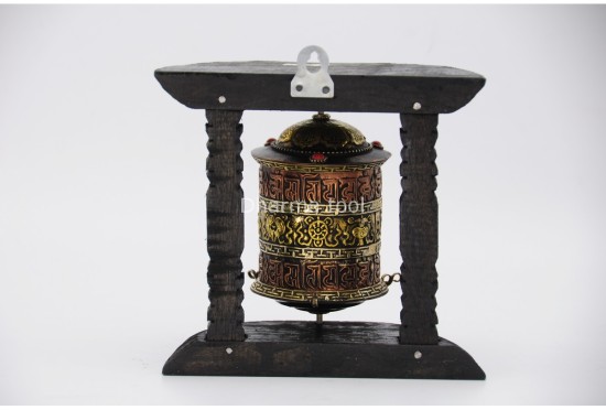 6 Inch Wall Hanging Tibetan Prayer Wheel Eight Lucky Symbols