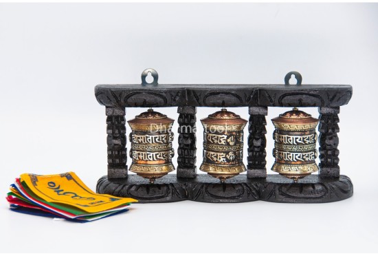 3 in 1 Tabletop Wall Hanging Tibetan Prayer Wheel