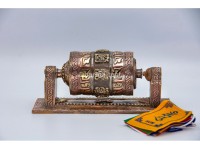 Wall Mounting Copper Prayer Wheel Handmade in Nepal Tibetan Dharma Wheel