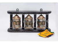 3 in 1 Tabletop Wall Hanging Tibetan Prayer Wheel with Stones