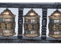 3 in 1 Tabletop Wall Hanging Tibetan Prayer Wheel with Stones