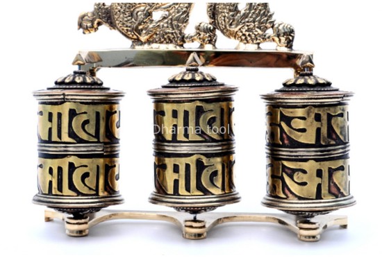8 Inch Dragon Prayer Wheel Tabletop Wall Hanging