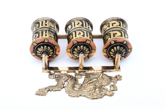 8 Inch Dragon Prayer Wheel Tabletop Wall Hanging