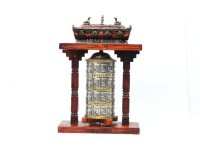 15-Inch Pagoda-Style Tibetan Prayer Wheel with Incense Burner