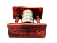 15-Inch Pagoda-Style Tibetan Prayer Wheel with Incense Burner