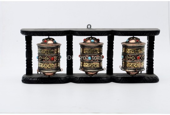 3 in 1 Tibetan Prayer Wheel Wall Hanging or Tabletop