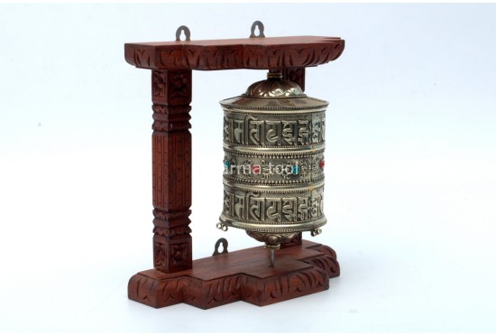 8-Inch Wall Hanging Tibetan Prayer Wheel – Om Mani Padme Hum