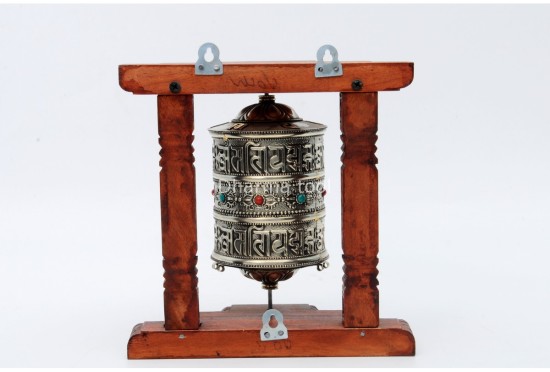 8-Inch Wall Hanging Tibetan Prayer Wheel – Om Mani Padme Hum