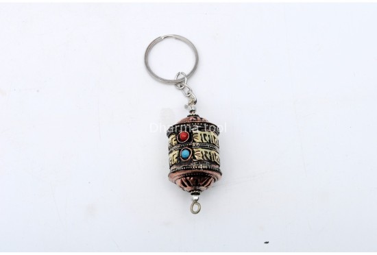 Set of 5 Tibetan Prayer Wheel Key Rings