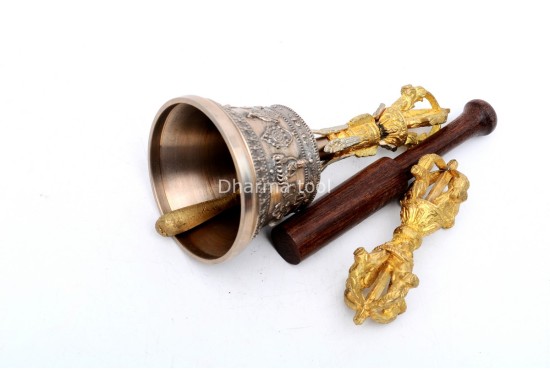 6 Inch Tibetan Bell and Dorje Set Handmade in Nepal