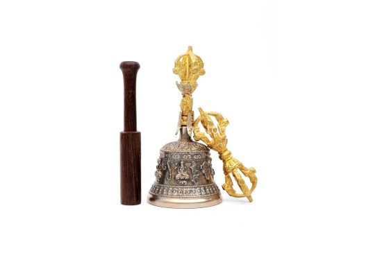 6 Inch Tibetan Bell and Dorje Set Handmade in Nepal