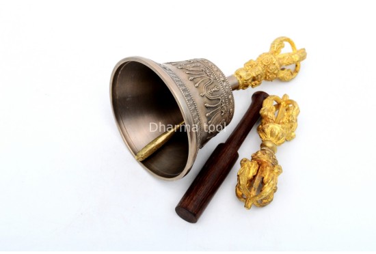 7 Inch Tibetan Bell and Dorje Set Handmade in Nepal