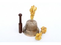 7 Inch Tibetan Bell and Dorje Set Handmade in Nepal