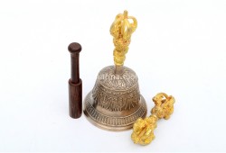 7 Inch Tibetan Bell and Dorje Set Handmade in Nepal