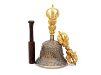 7 Inch Tibetan Bell and Dorje Set Handmade in Nepal